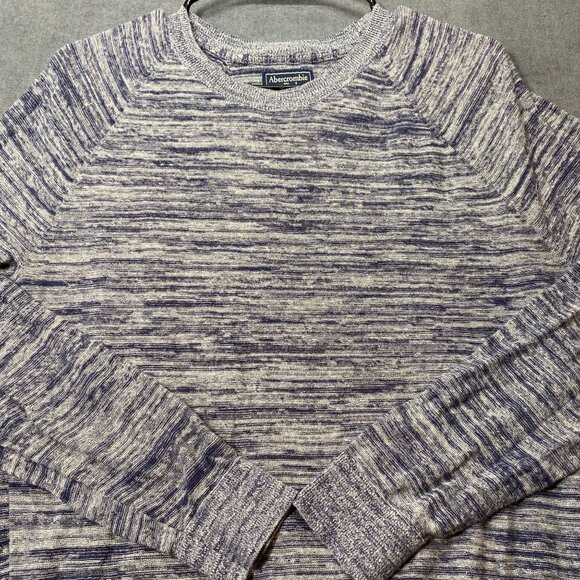 Abercrombie & Fitch Gray & Blue Marled Knit Light Sweater Womens Size Small - Picture 3 of 11
